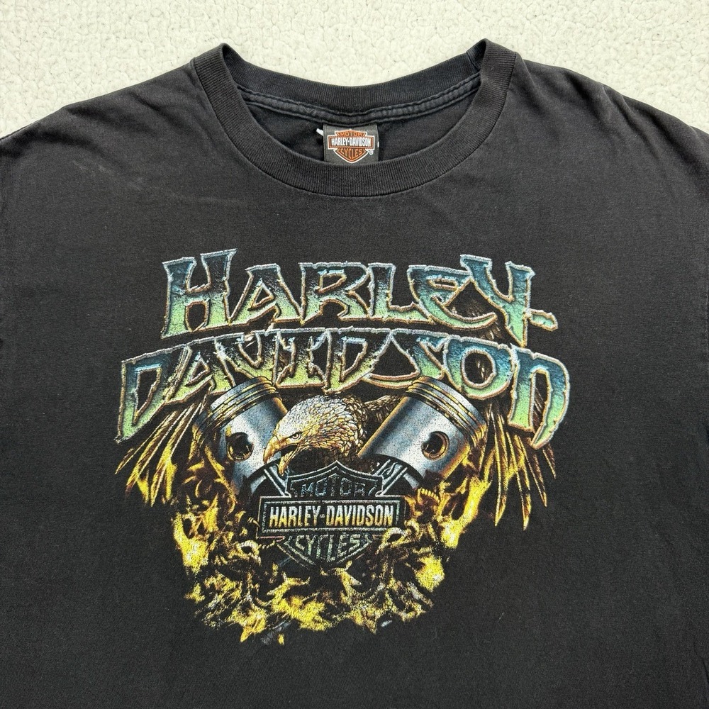 Harley Davidson Eagle Graphic T Shirt Men's L Jackson Hole Wyoming Biker Moto